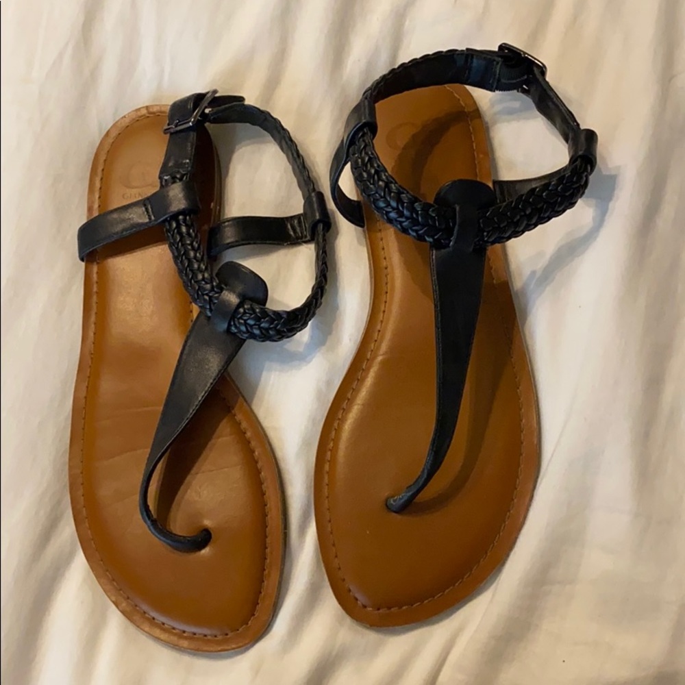 gianni bini black braided sandals